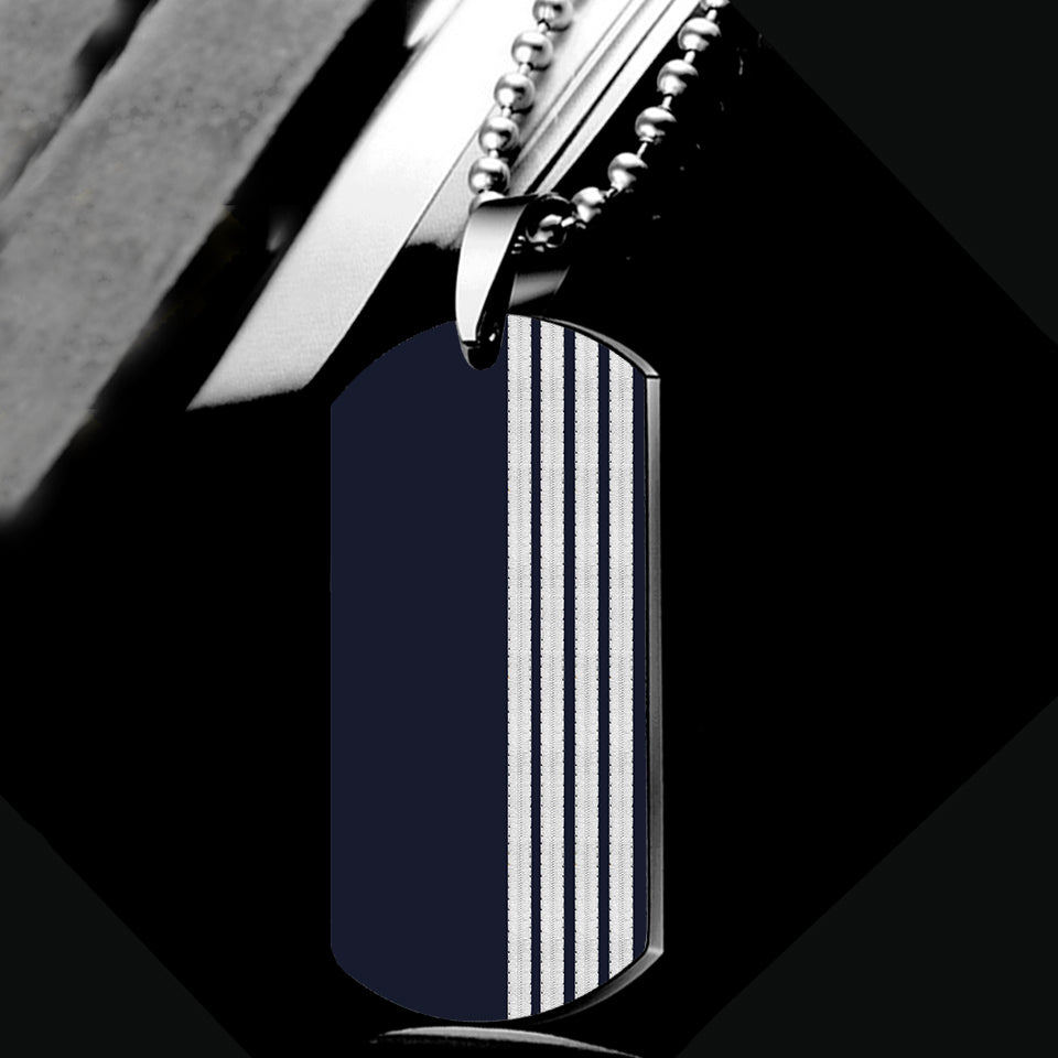 Special Silver Pilot Epaulettes 4 Lines Designed Metal Necklaces
