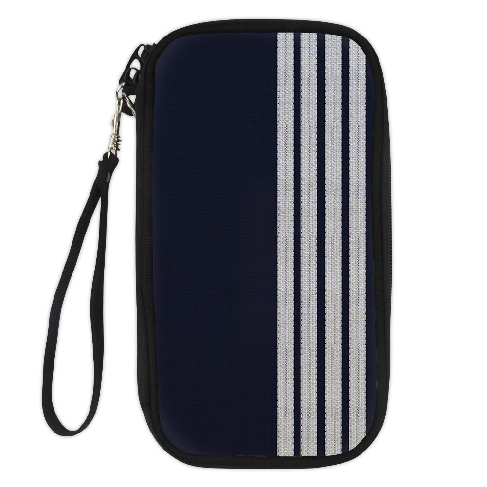 Special Silver Pilot Epaulettes 4 Lines Designed Travel Cases & Wallets
