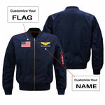 Custom Flag & Name with "Special US Air Force" Designed Pilot Jackets
