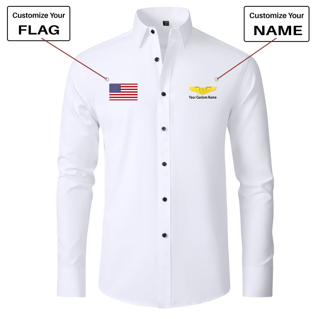 Custom Flag & Name "Special US Air Force" Long Sleeve Shirts