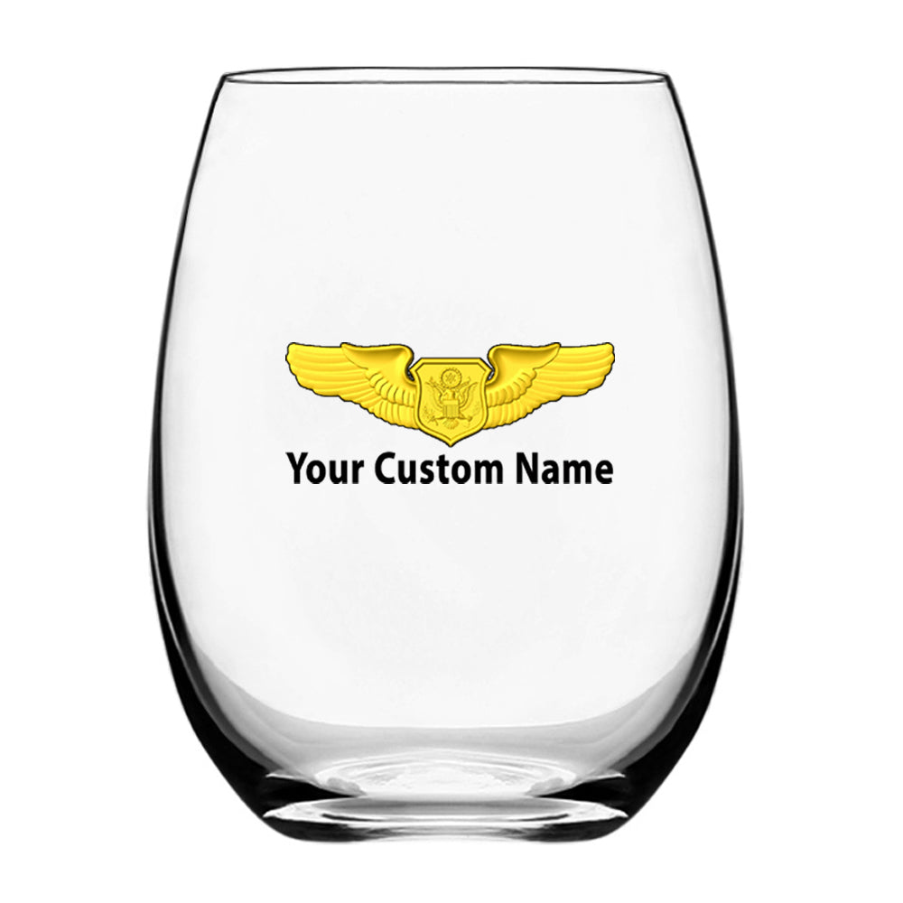 Custom Name "Special US Air Force" Designed Water & Drink Glasses