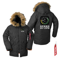 Thumbnail for Speed Is Life Designed Parka Bomber Jackets