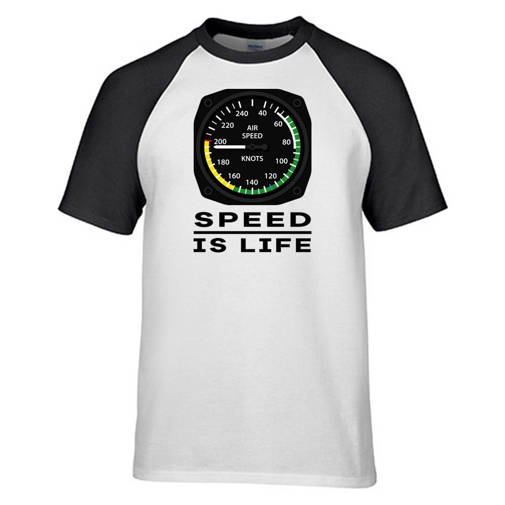 Speed Is Life Designed Raglan T-Shirts