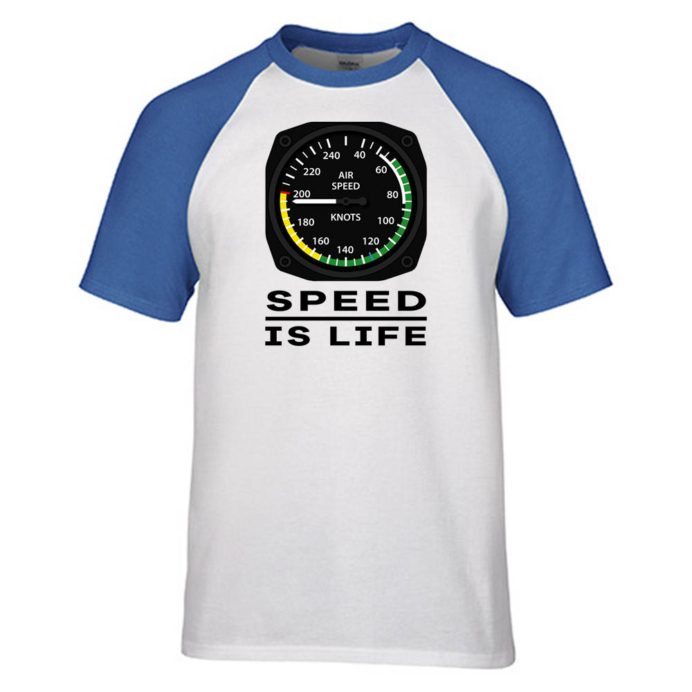 Speed Is Life Designed Raglan T-Shirts