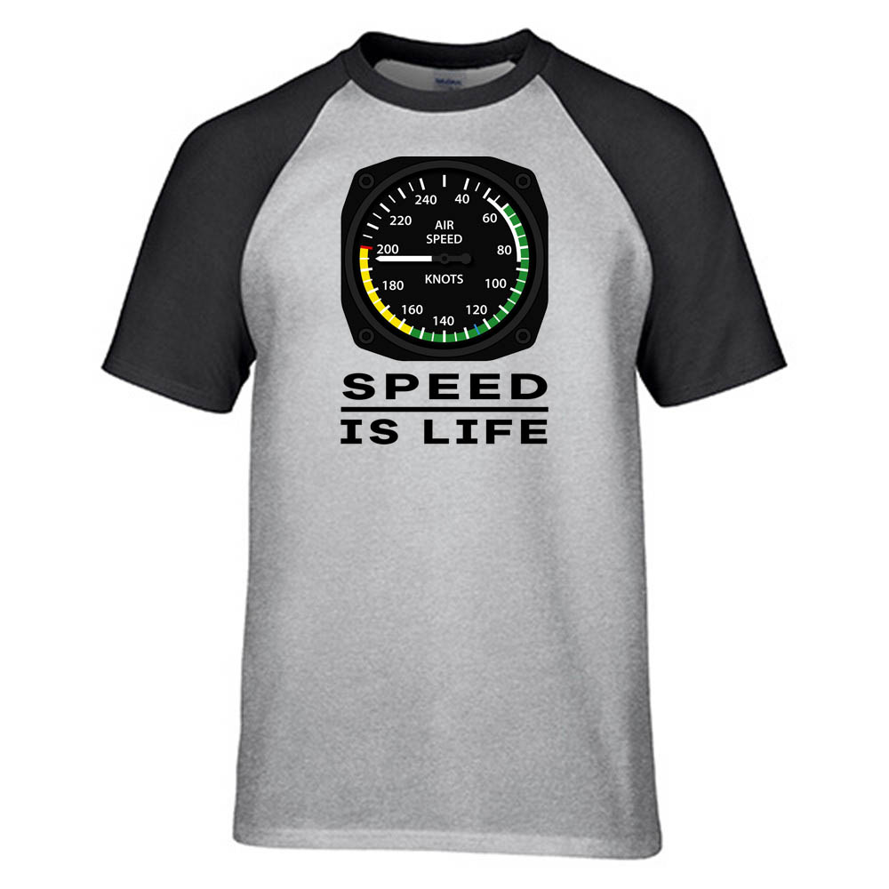 Speed Is Life Designed Raglan T-Shirts