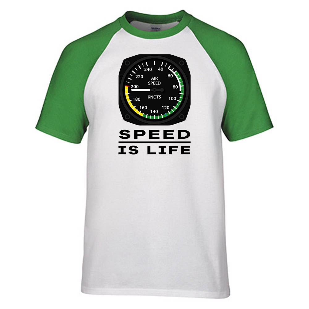 Speed Is Life Designed Raglan T-Shirts