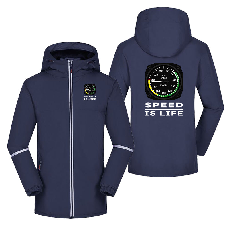 Speed Is Life Designed Rain Coats & Jackets