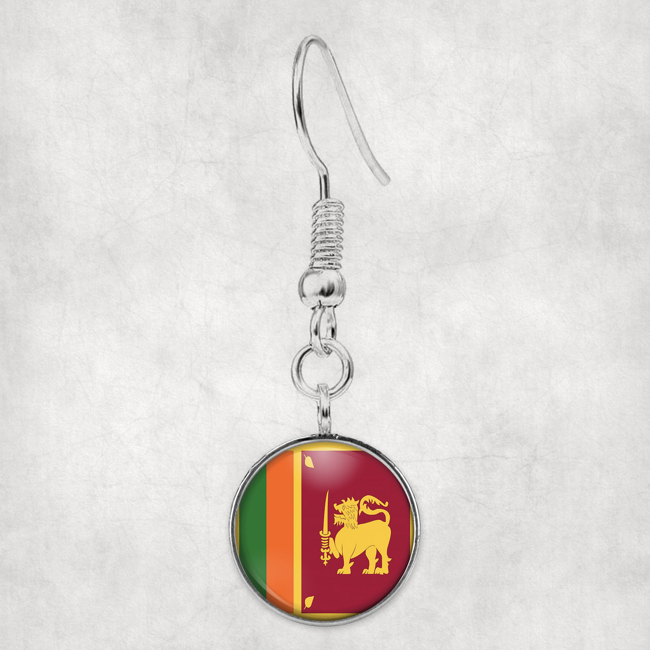 Sri Lanka Flag Designed Earrings