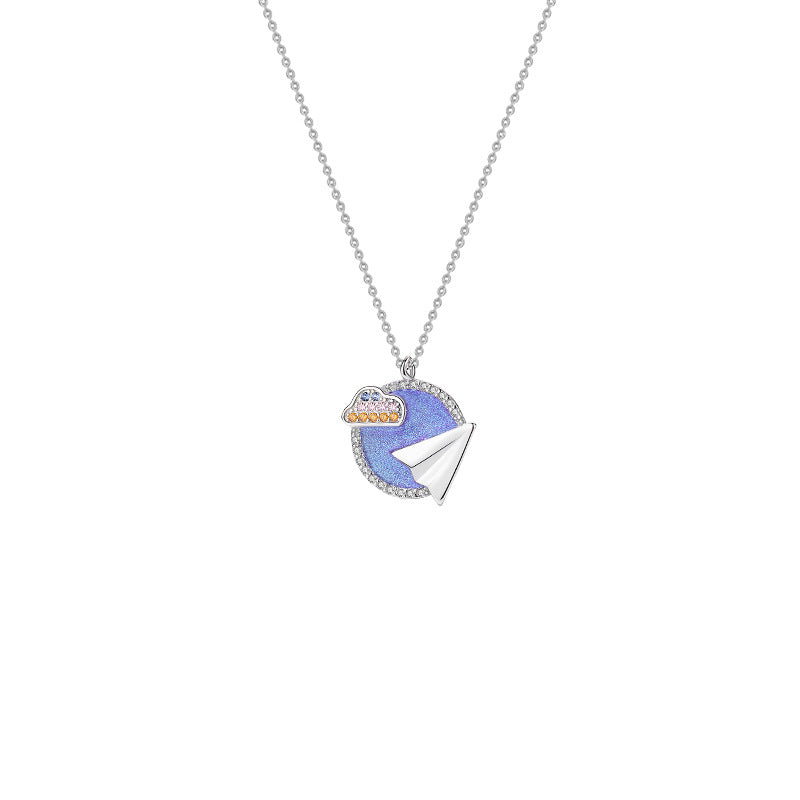 925 Silver Paper Airplane Necklaces