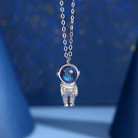 Thumbnail for 925 Silver Aerospace Couple Astronaut Necklaces