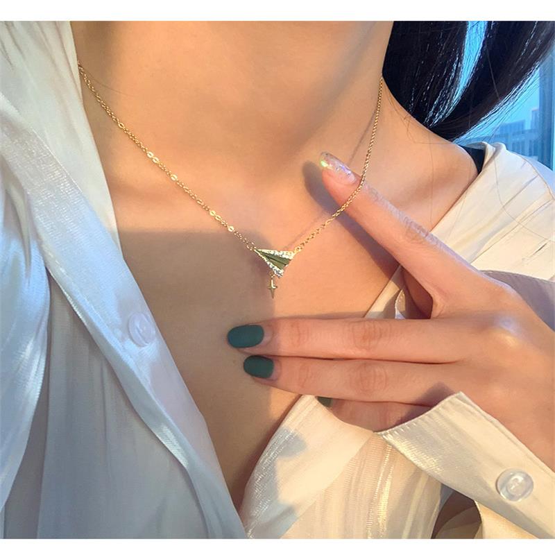 Paper Airplane Shape Necklace