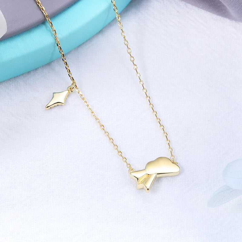 925 Silver Cloud & Aircraft Necklace