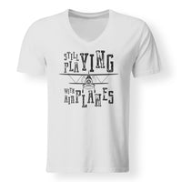 Thumbnail for Still Playing With Airplanes Designed V-Neck T-Shirts