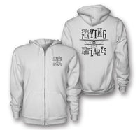 Thumbnail for Still Playing With Airplanes Designed Zipped Hoodies