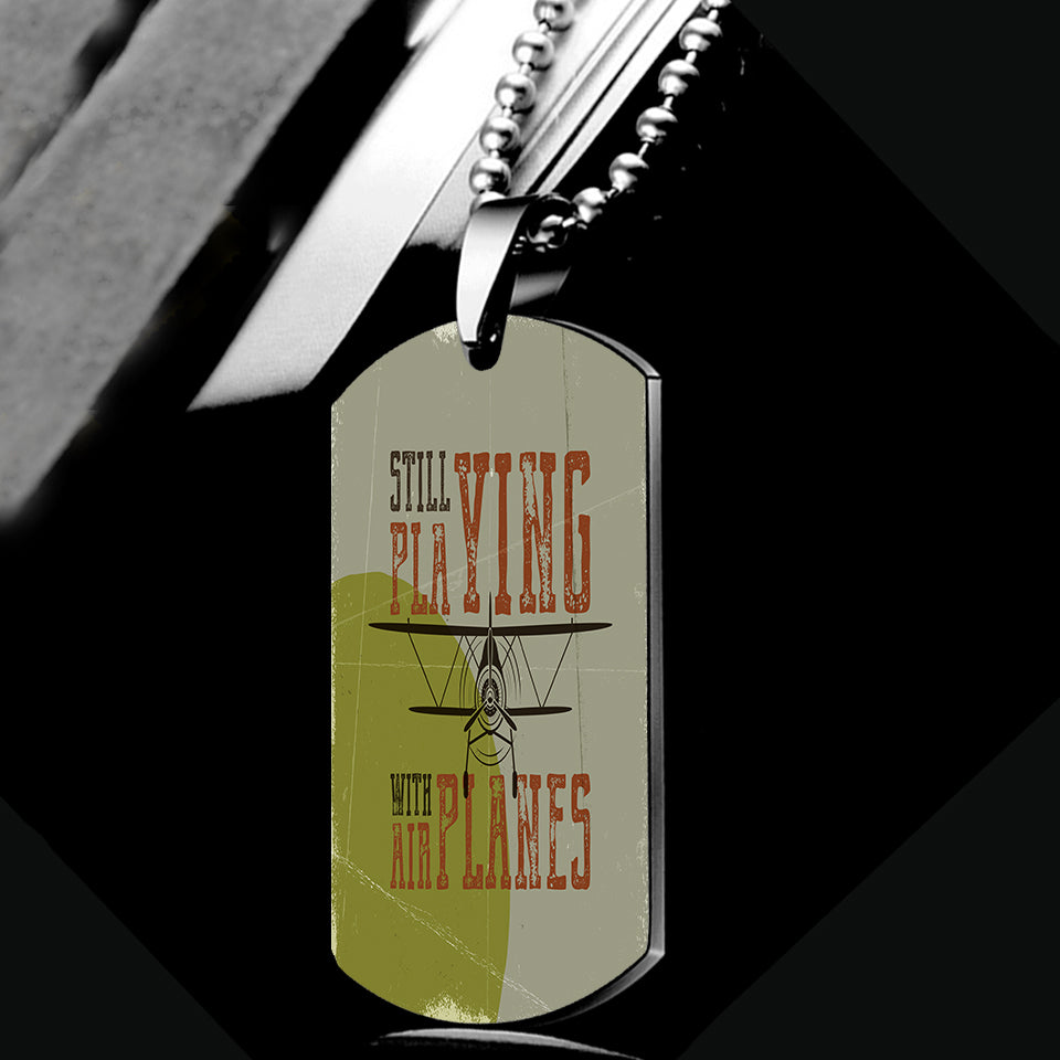 Still Playing with Airplanes Designed Metal Necklaces