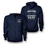 Thumbnail for This is What an Awesome Student Pilot Look Like Designed Zipped Hoodies