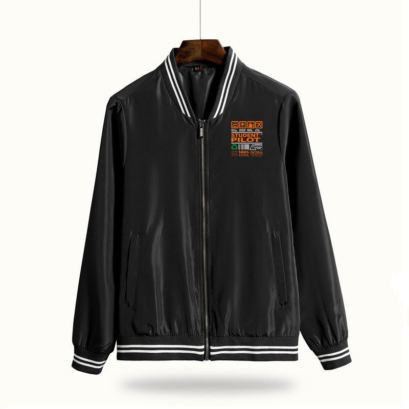 Student Pilot Label Designed Thin Spring Jackets
