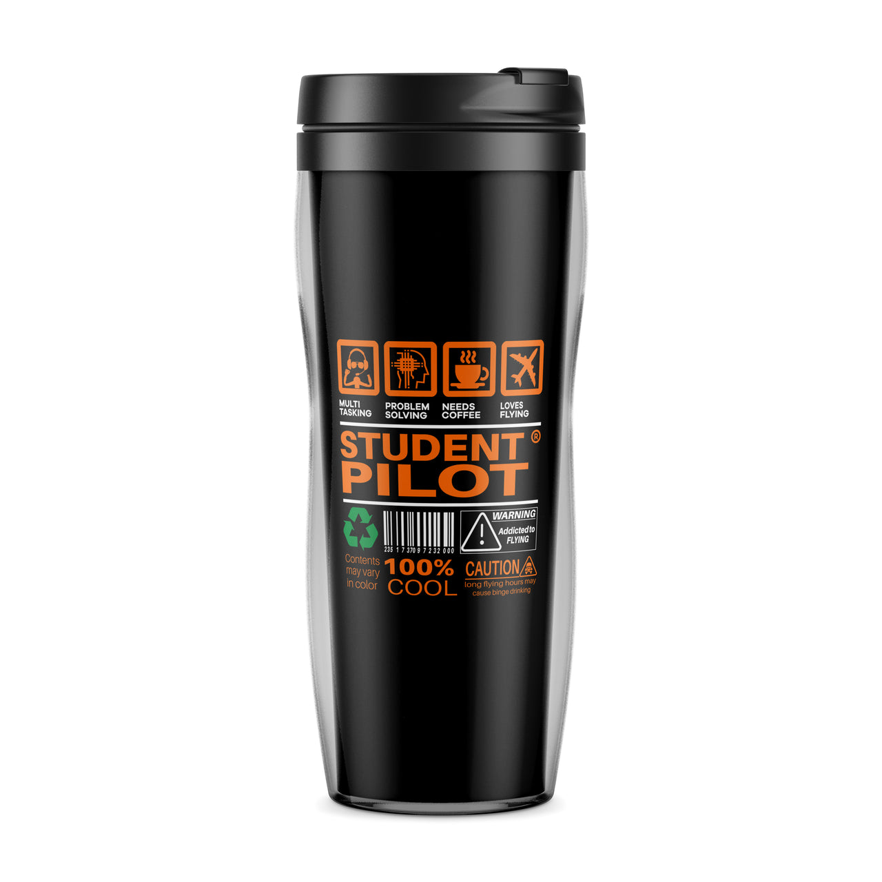 Student Pilot Label Designed Travel Mugs