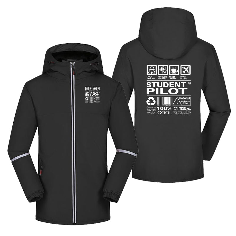 Student Pilot Label Designed Rain Coats & Jackets
