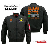Thumbnail for Student Pilot Label Designed Pilot Jackets (Customizable)