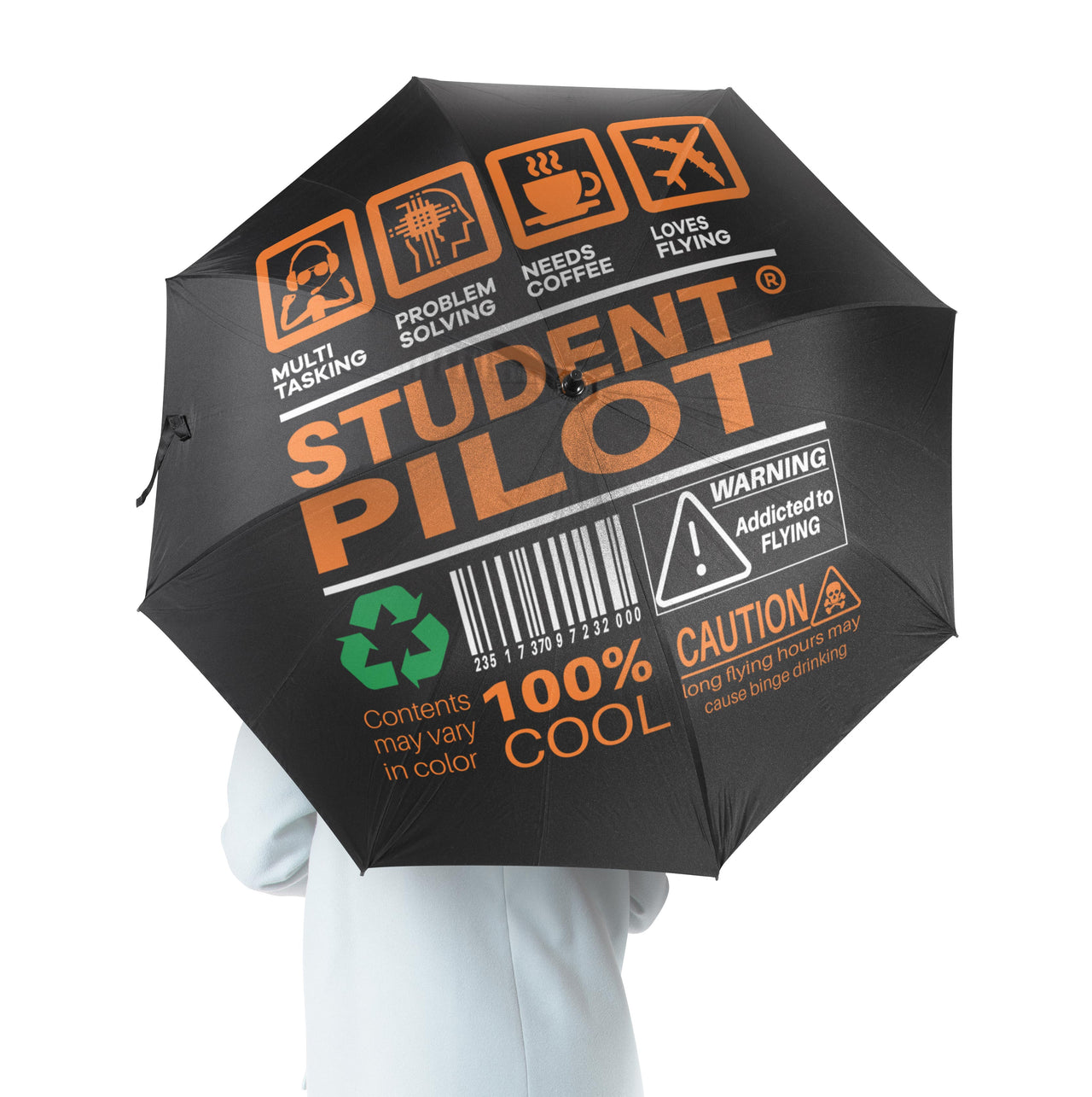Student Pilot Label Designed Umbrella