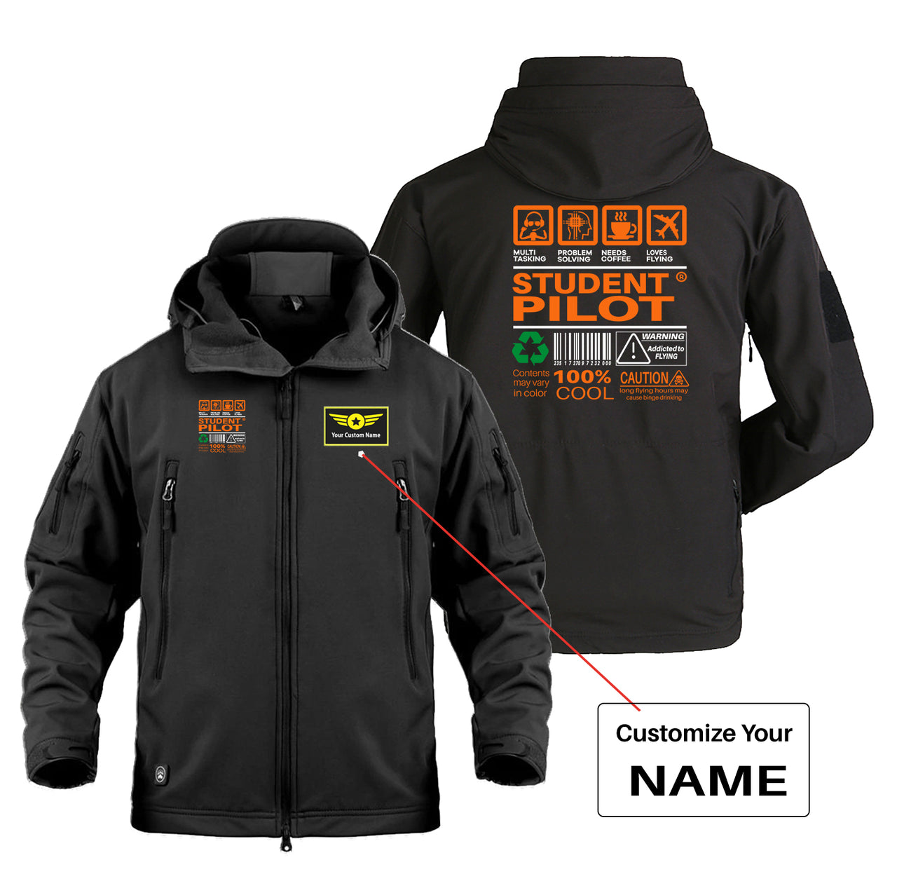 Student Pilot Label Designed Military Jackets (Customizable)