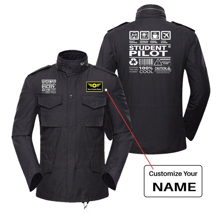 Student Pilot Label Designed Military Coats