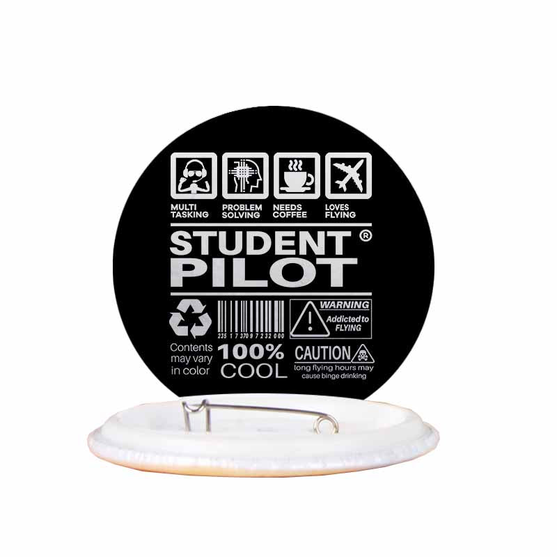 Student Pilot Label Designed Pins