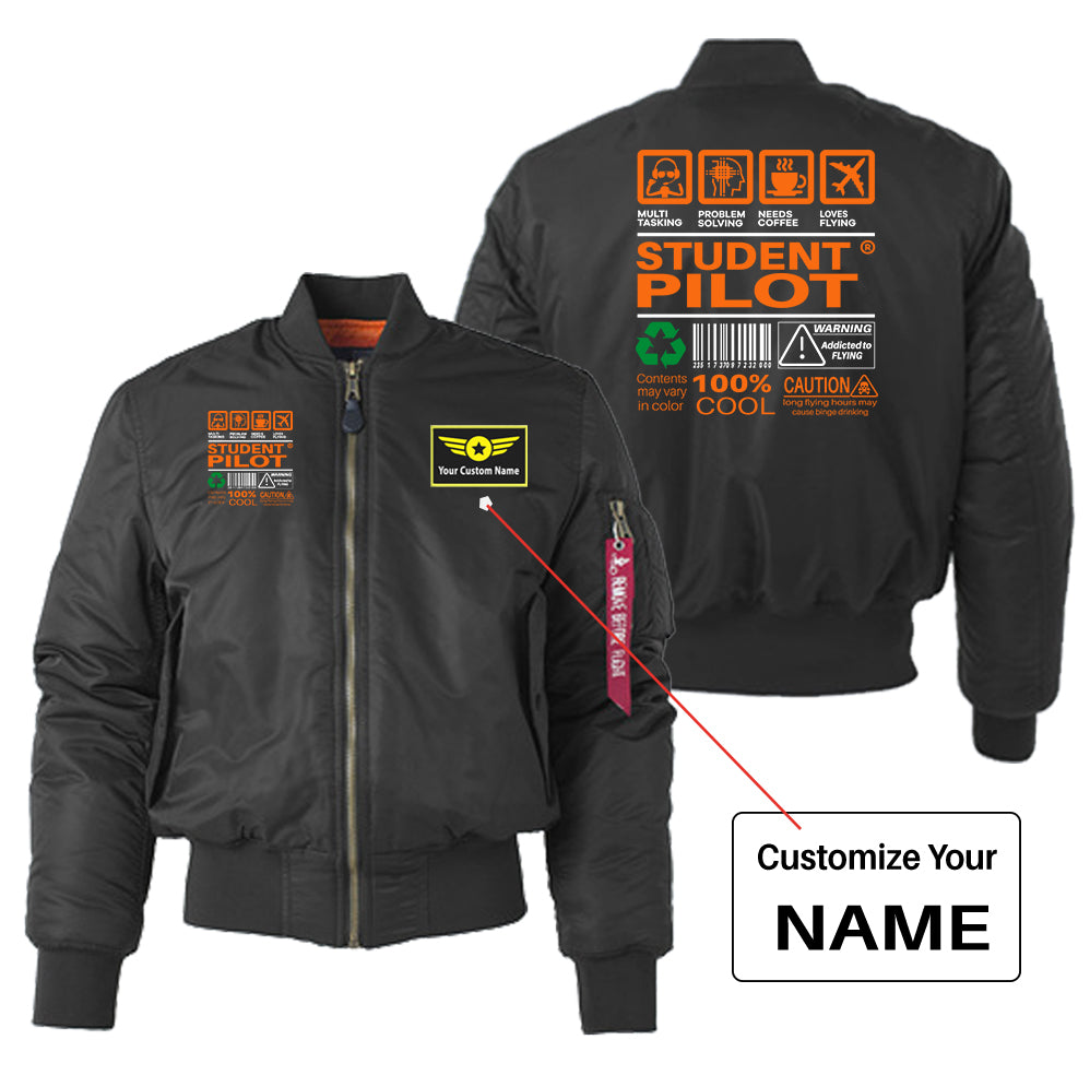 Student Pilot Label Designed "Women" Bomber Jackets