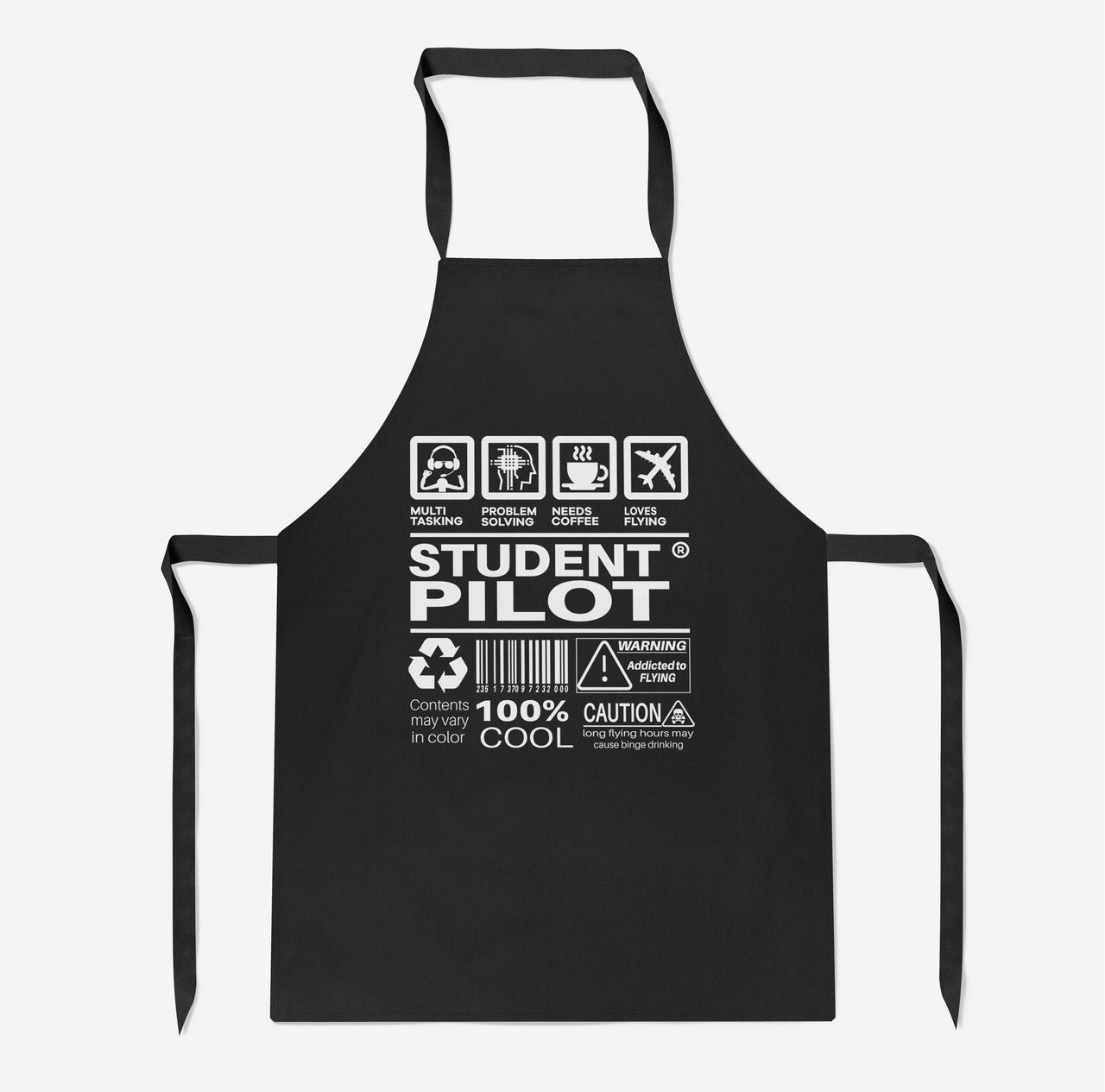 Student Pilot Label Designed Kitchen Aprons