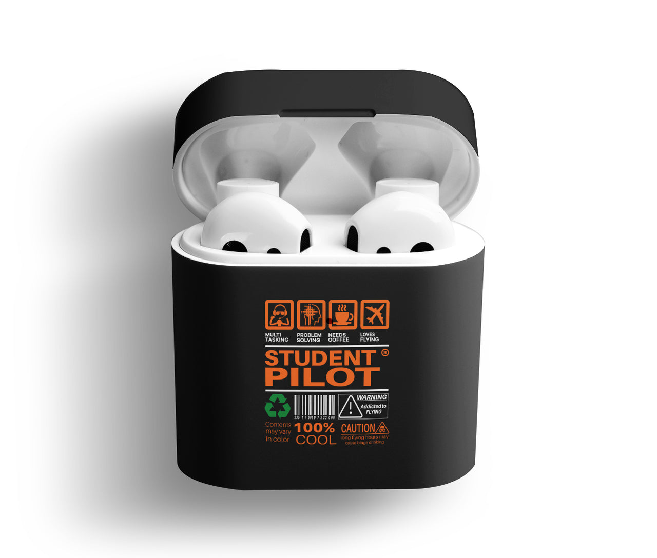 Student Pilot Label Designed AirPods  Cases