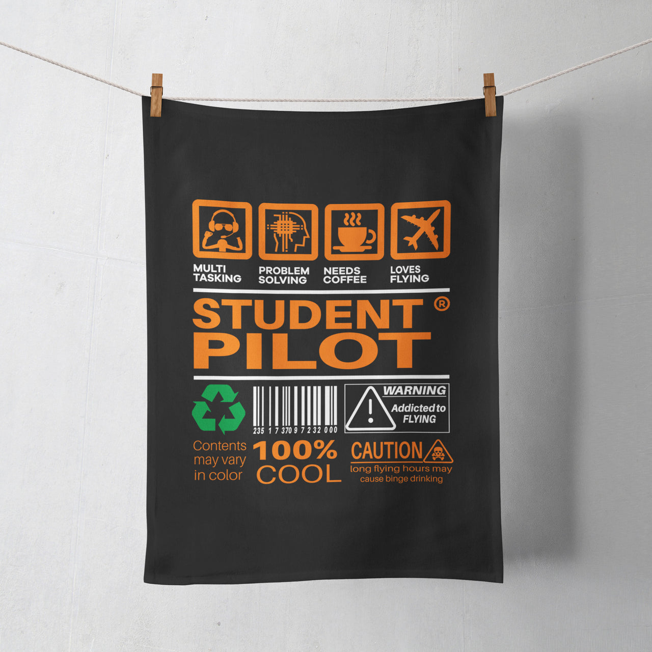 Student Pilot Label Designed Towels