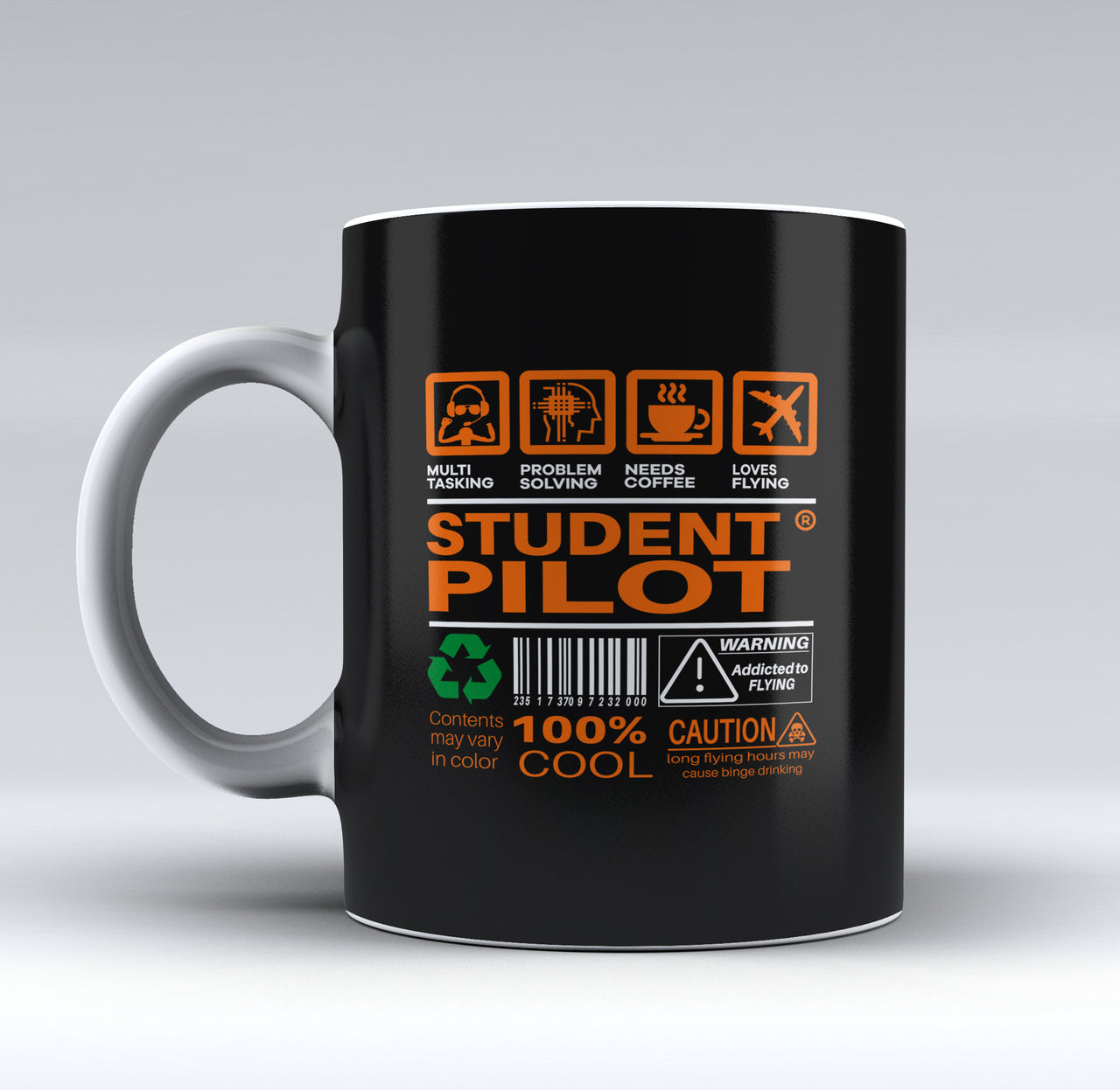 Student Pilot Label Designed Mugs