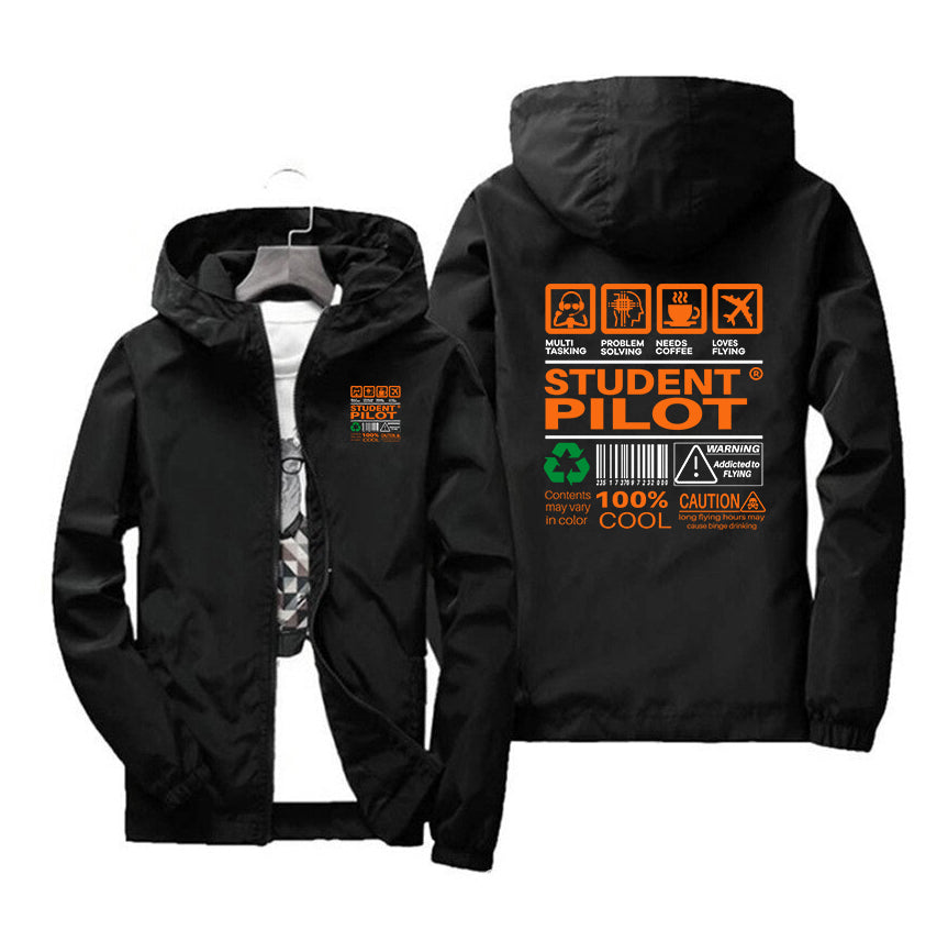 Student Pilot Label Designed Windbreaker Jackets