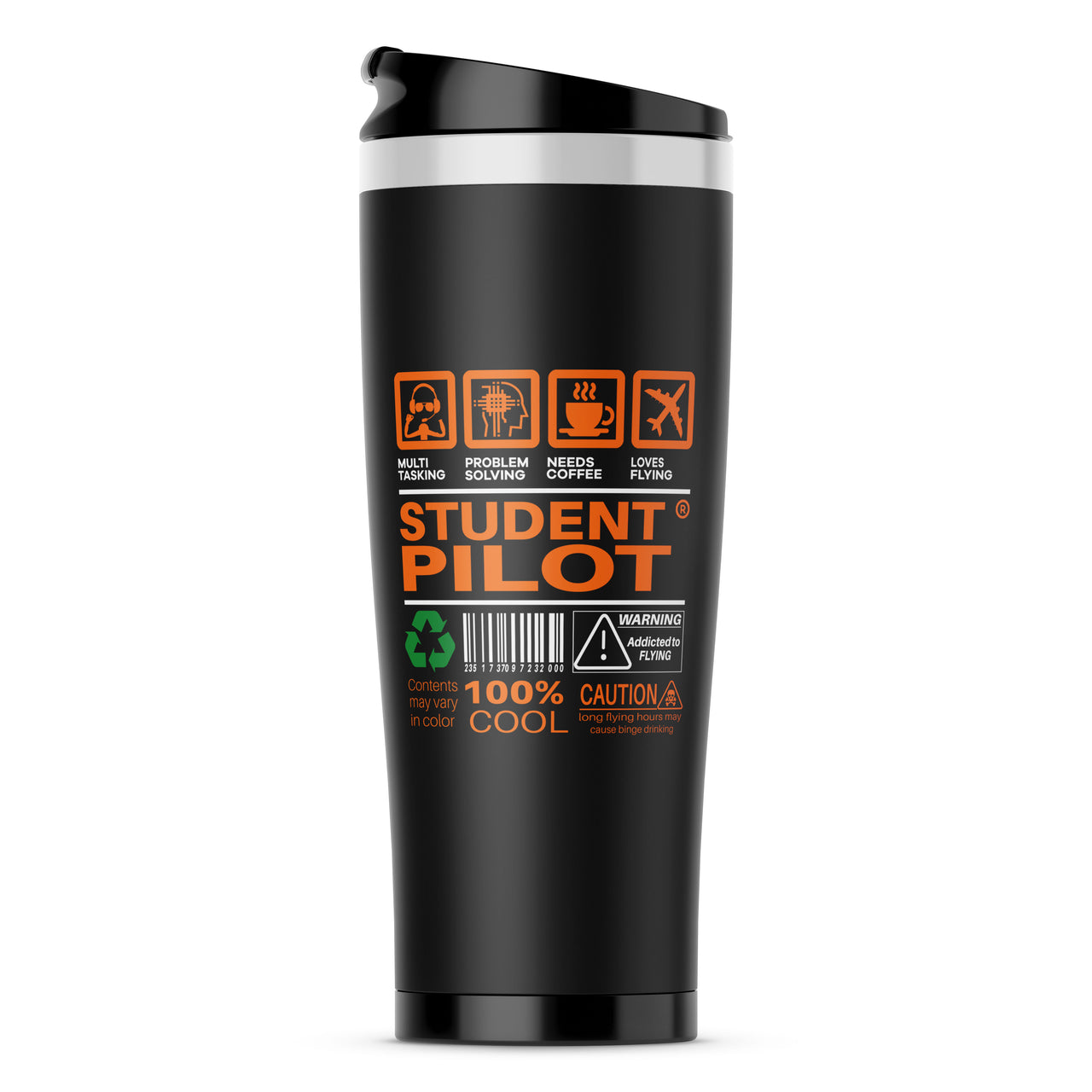 Student Pilot Label Designed Travel Mugs