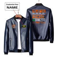 Thumbnail for Student Pilot Label Designed PU Leather Jackets