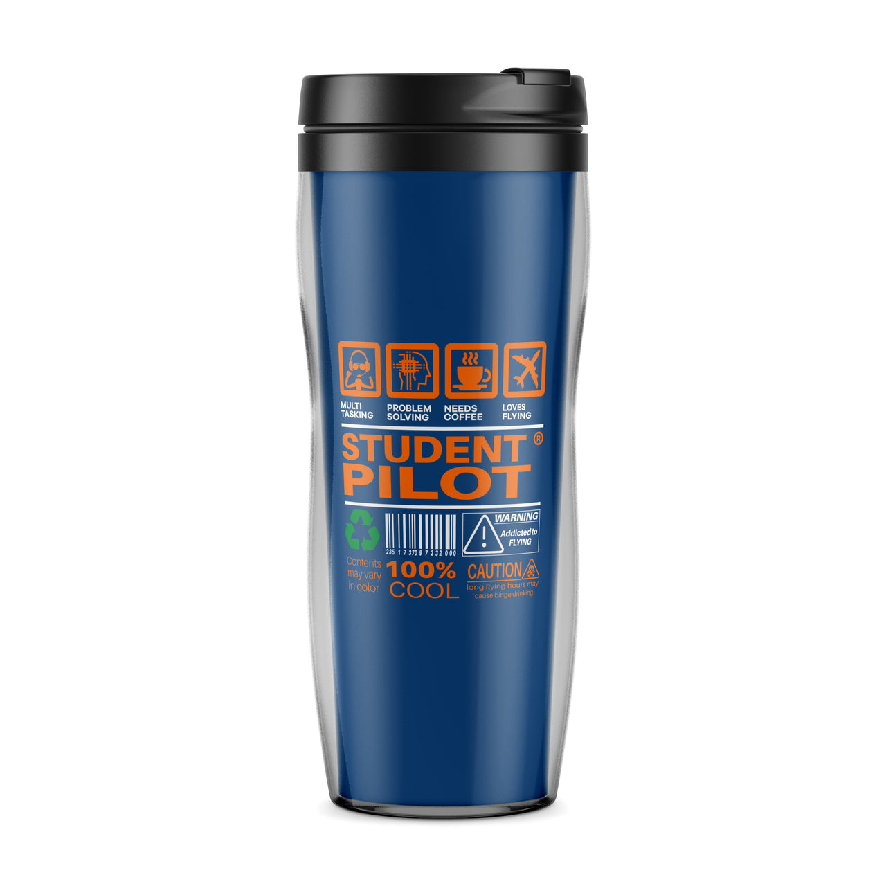 Student Pilot Label Designed Travel Mugs