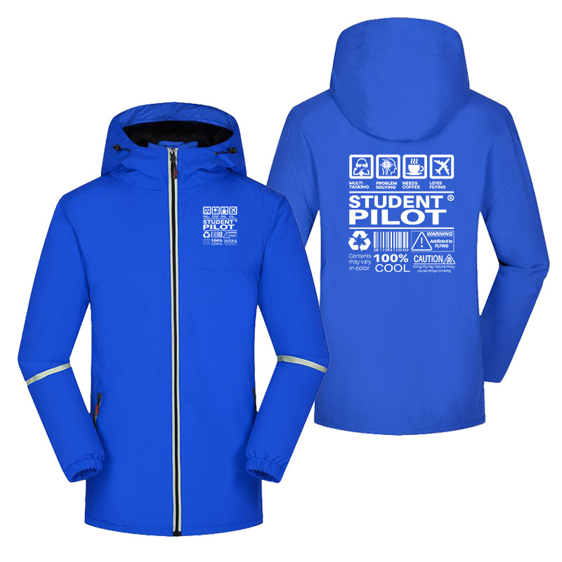 Student Pilot Label Designed Rain Coats & Jackets