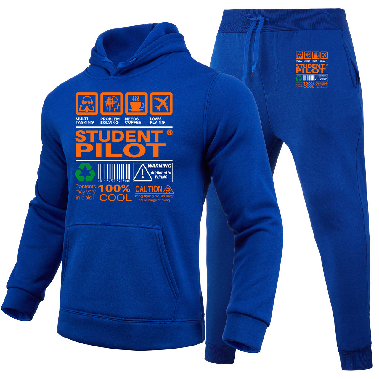 Student Pilot Label Designed Hoodies & Sweatpants Set