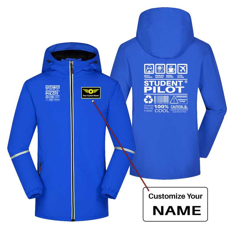 Student Pilot Label Designed Rain Coats & Jackets