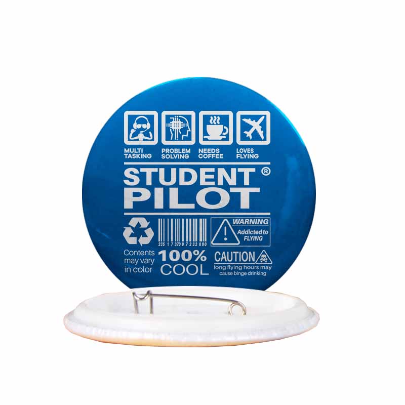 Student Pilot Label Designed Pins