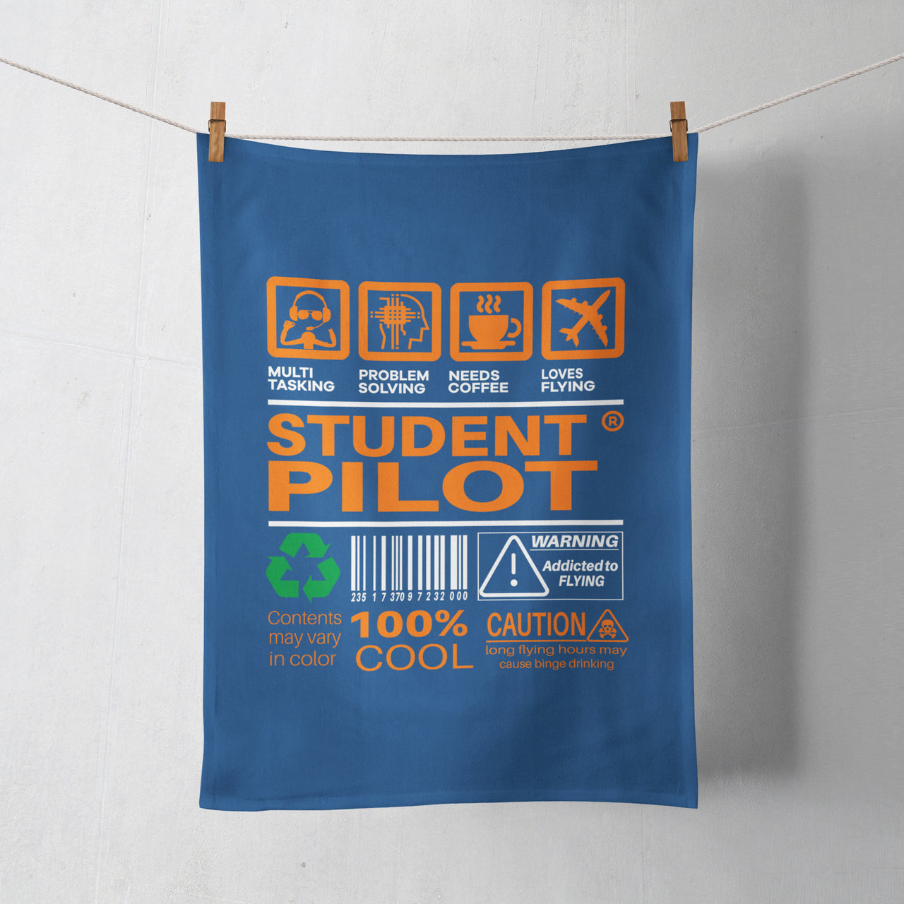 Student Pilot Label Designed Towels