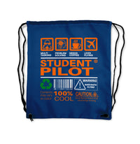 Thumbnail for Student Pilot Label Designed Drawstring Bags
