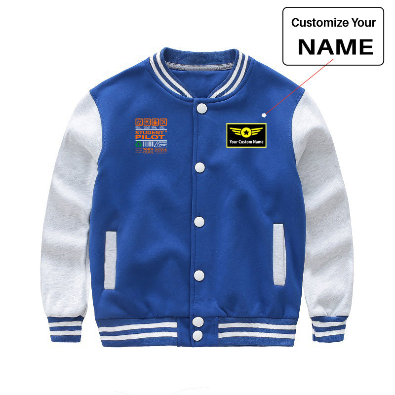 Student Pilot Label Designed "CHILDREN" Baseball Jackets