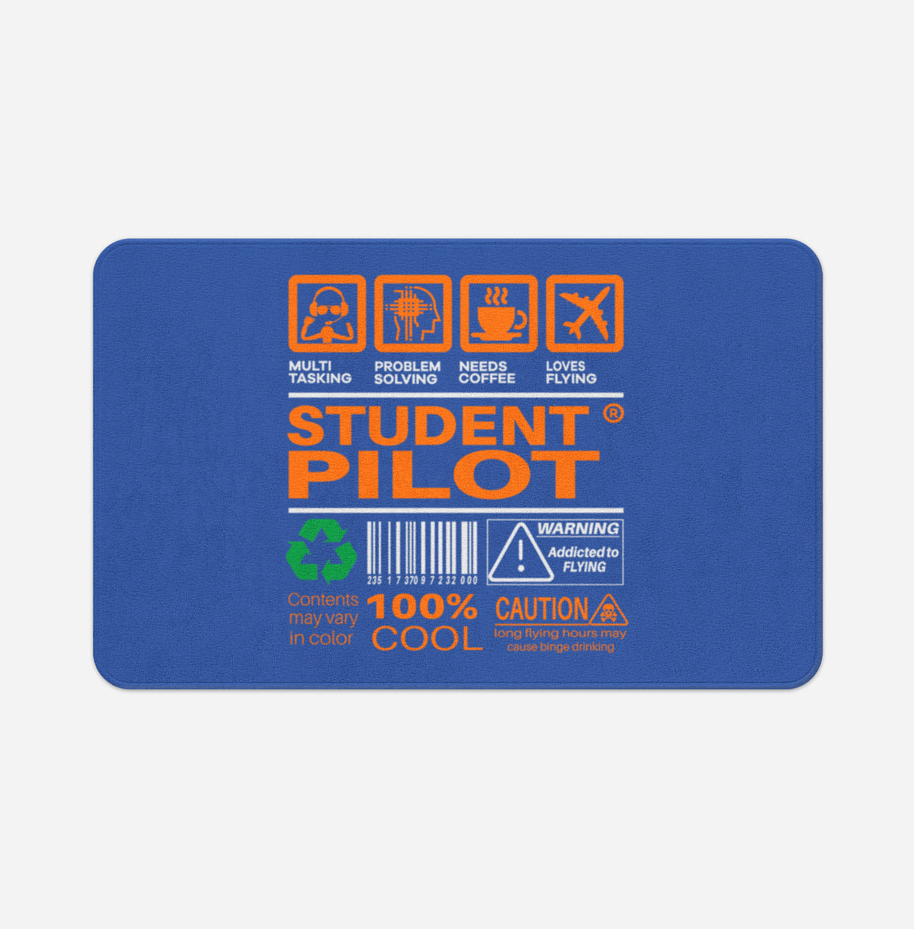Student Pilot Label Designed Bath Mats