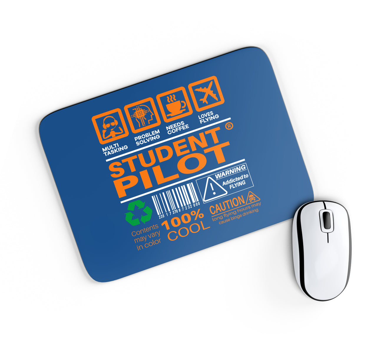 Student Pilot Label Designed Mouse Pads