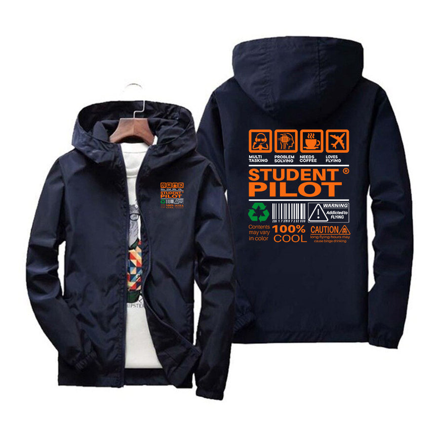 Student Pilot Label Designed Windbreaker Jackets