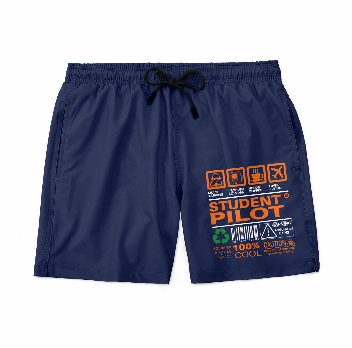 Student Pilot Label Designed Swim Trunks & Shorts
