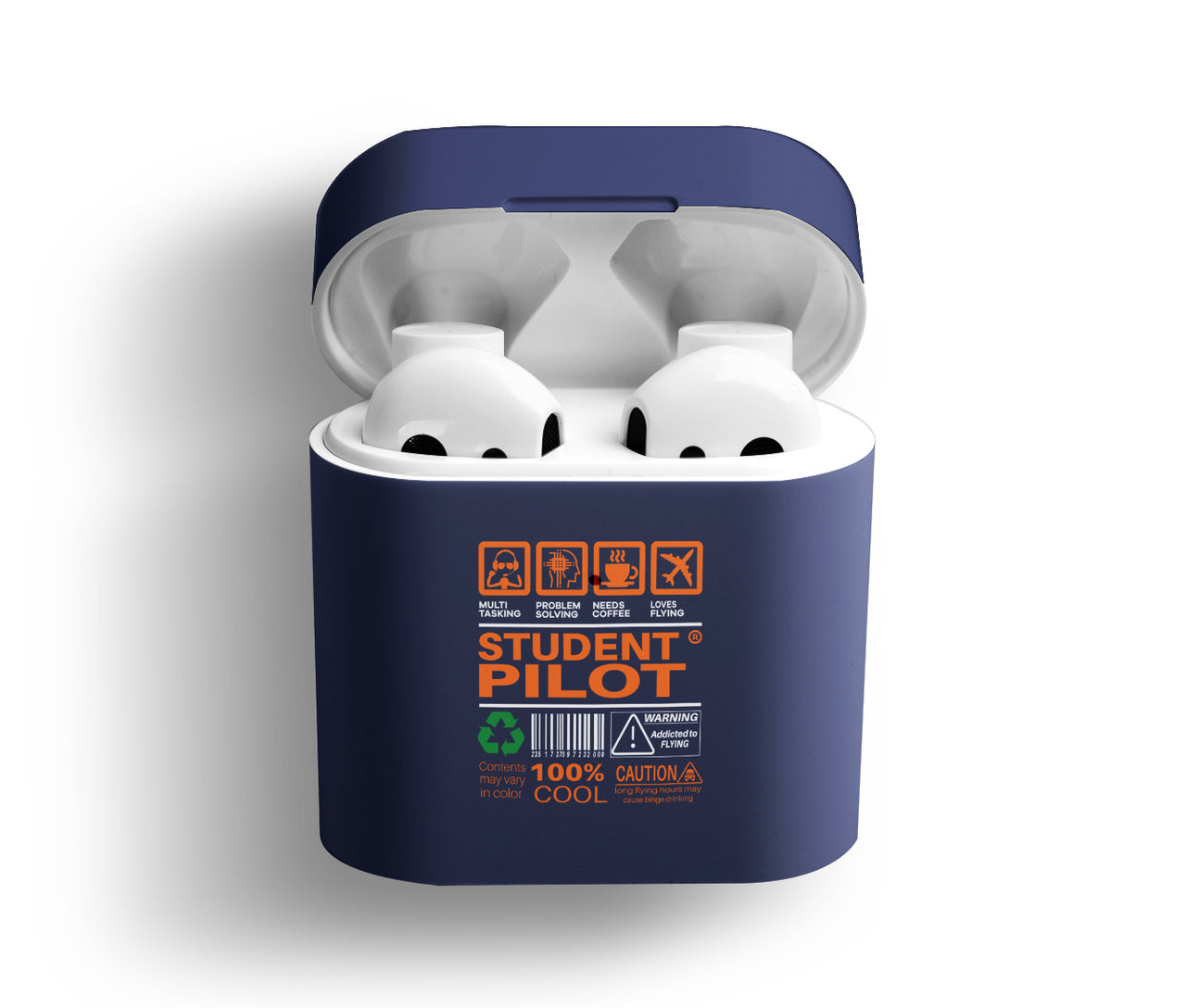 Student Pilot Label Designed AirPods  Cases