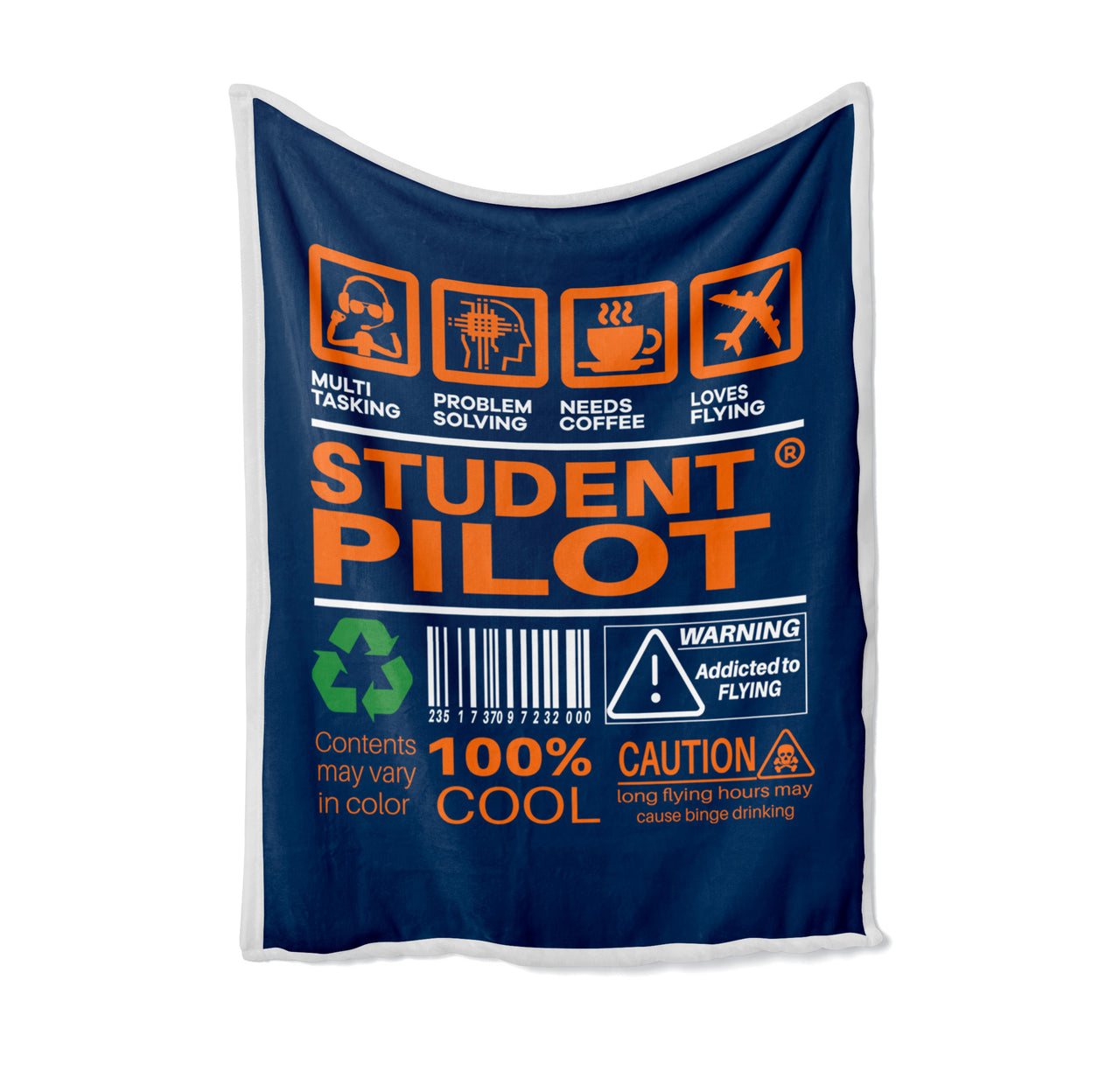 Student Pilot Label Designed Bed Blankets & Covers